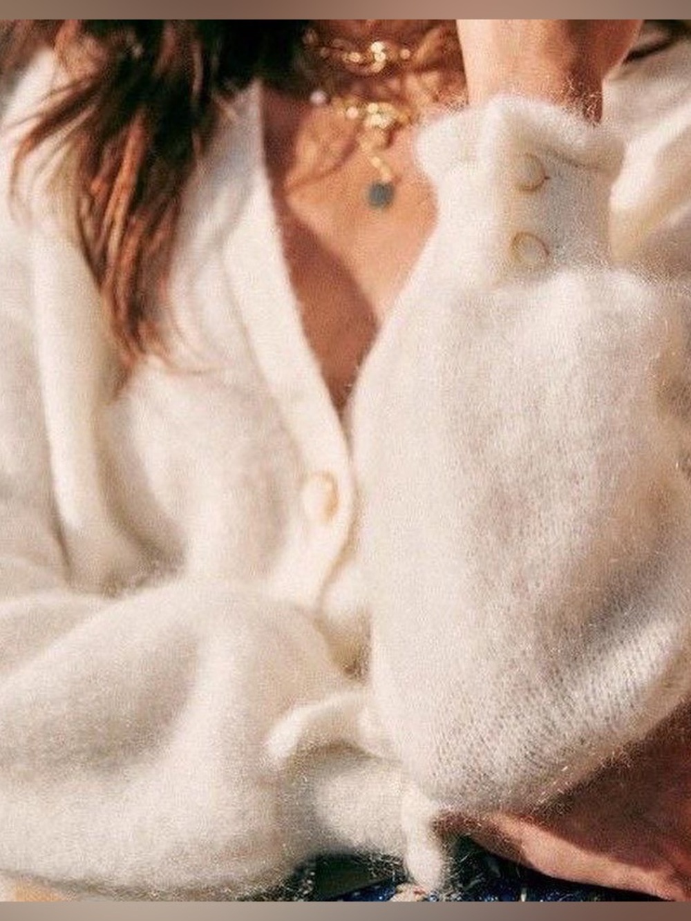 NWT Sezane Gilet Mia Cardigan Cozy Cream Ecru Button-Front Women's Sweater S M
